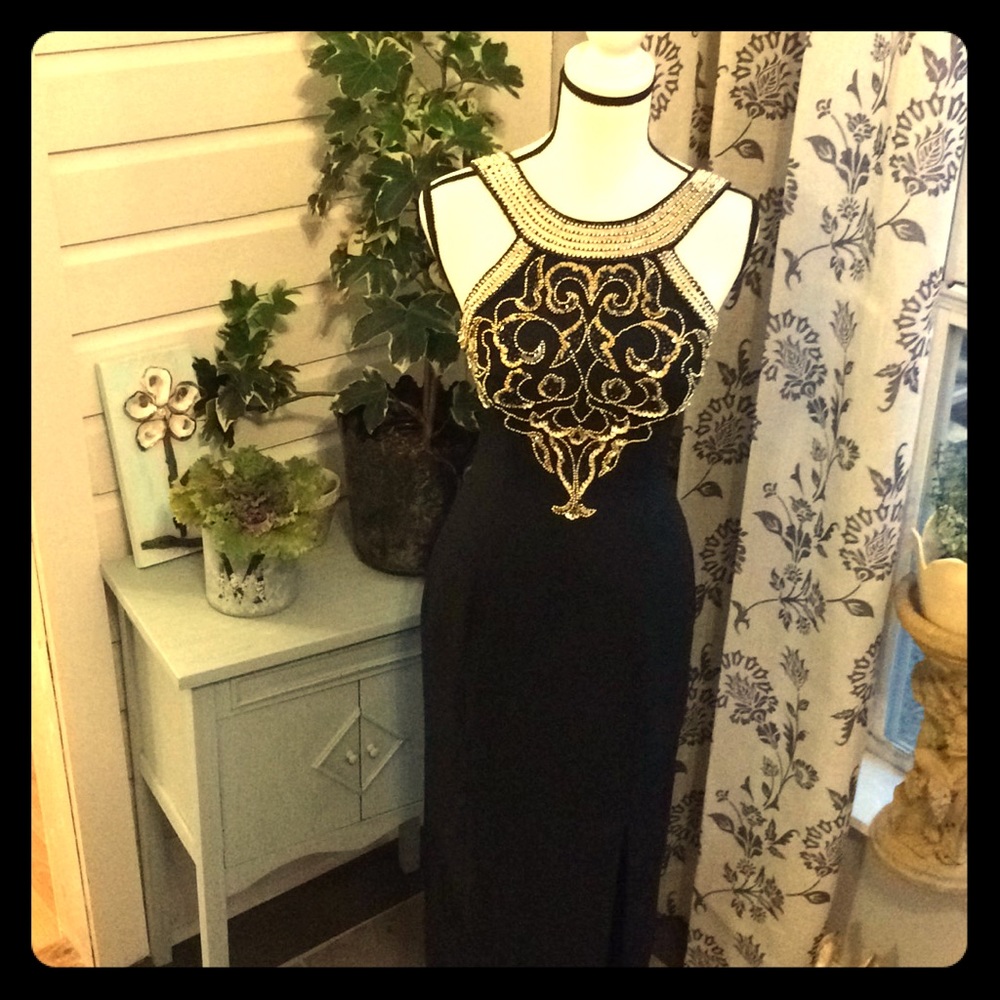 BOGO Halter sequin accent  formal MardiGras gown.